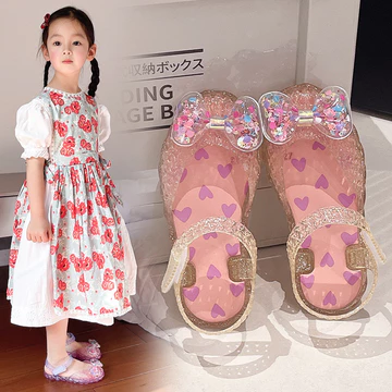 | sandals for girls | women's sandals ♚Giày Bé Gái Xuyên Biên Giới Trẻ Em Giày Sandal Công Chúa Phong Cách Mới Bé Thạch Pha Lê Mùa Hè Baotou Giày Đi Biển Bé Gái ღ