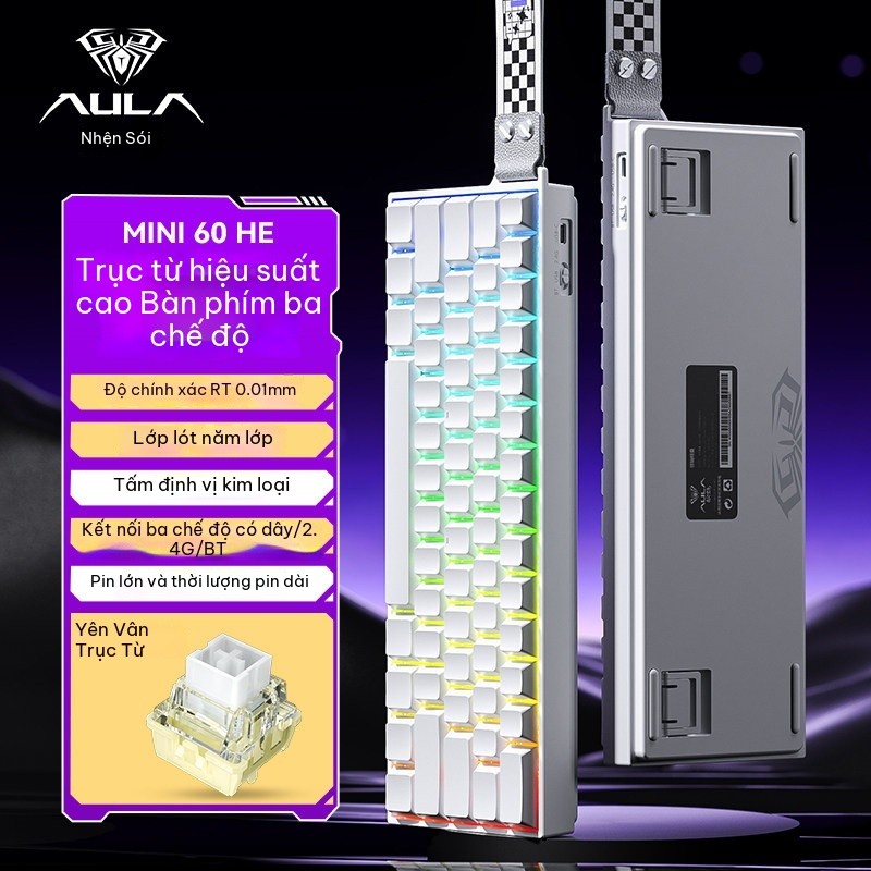 [Ship Nhanh] Bàn Phím Cơ Gaming Không Dây AULA Mini60 | Rapid Trigger | Dongle 8000hz | 128k Scan Rate | 3 Mode | BigBuy360 - bigbuy360.vn