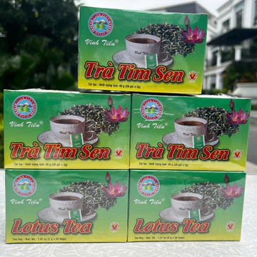 Combo 5 Hộp Trà Tim Sen VĨNH TIẾN 20 Túi Lọc - An Thần Ngủ Ngon Mát Tim
