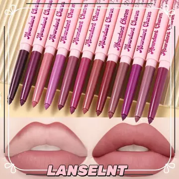 Bút chì lót môi mờ ILANSEL1, Bút chì viền môi cốc chống dính chống thấm nước, Thiết kế có thể thu vào Bút son môi lâu trôi chống nhòe Mỹ phẩm