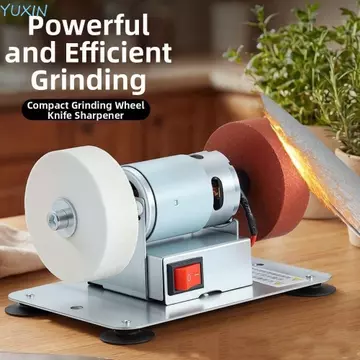 Máy mài băng ghế Mini YUXIN, Máy mài điện tiết kiệm không gian có thể điều chỉnh tốc độ, Máy mài nhỏ Tốc độ thay đổi 150W Máy mài bánh xe kép cầm tay Máy mài kim loại