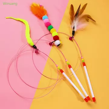 Winu Tương Tác Mèo Lông Đồ Chơi Mèo Cây Đũa Phép Đồ Chơi Lông Vũ Teaser Với Chuông Mini Cho Mèo Trong Nhà Mèo Con Chơi Cho Cha