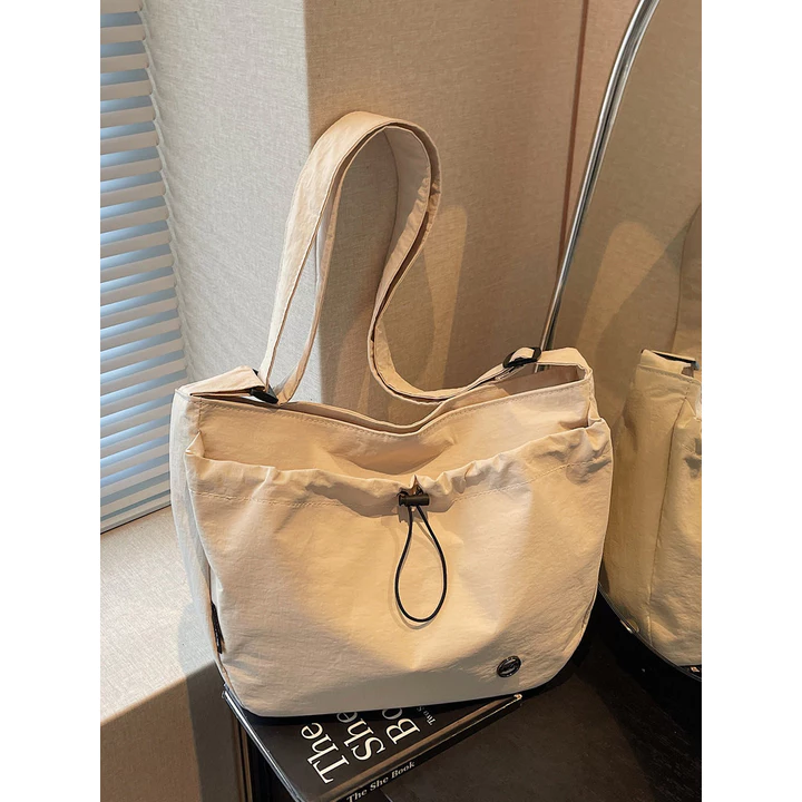 Women's Minimalist Nylon Crossbody Bag – Water-Resistant, Large, for Work