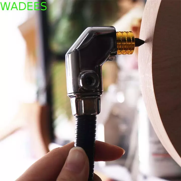 WADEES Máy khoan góc phải, Máy khoan tuốc nơ vít 6.35mm Đầu chuyển đổi đầu khoan ba hàm, Thiết bị xoay có thể điều chỉnh quay bền bỉ Máy khoan điện mở rộng góc Máy khoan điện đính kèm máy khoan điện