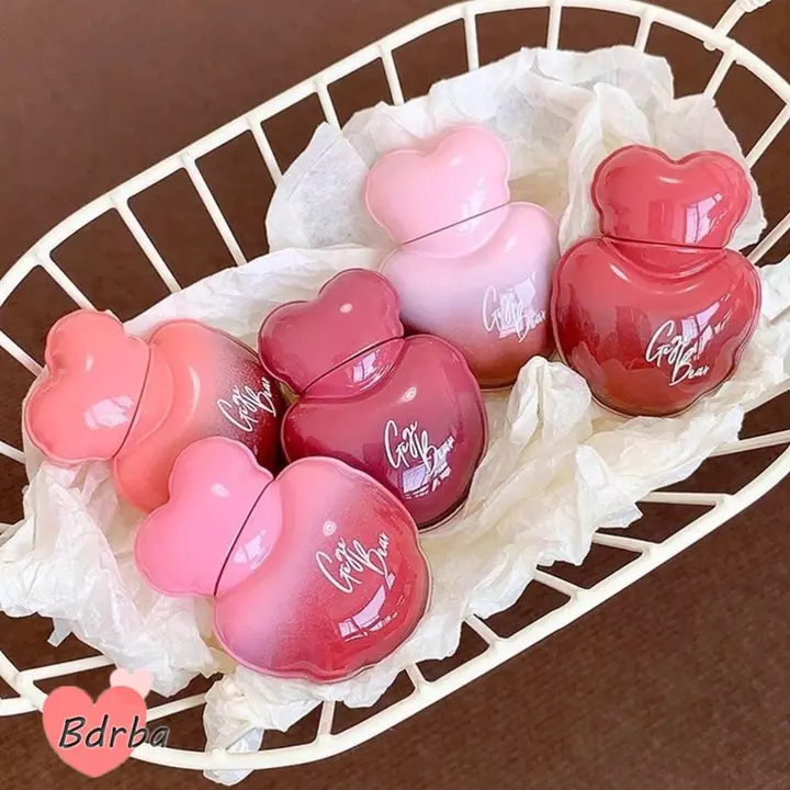 Son bóng BDRBA, Gương hình tình yêu vết bẩn môi, Màu đỏ hồng lâu trôi không dính 2 trong 1 Son Tint dành cho nữ