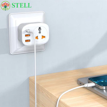 Ổ cắm đa năng STELL, Ổ cắm điện loại C sạc nhanh, Cổng USB 2500W phích cắm Anh phích cắm EU Ổ cắm tường Máy tính bảng mở rộng