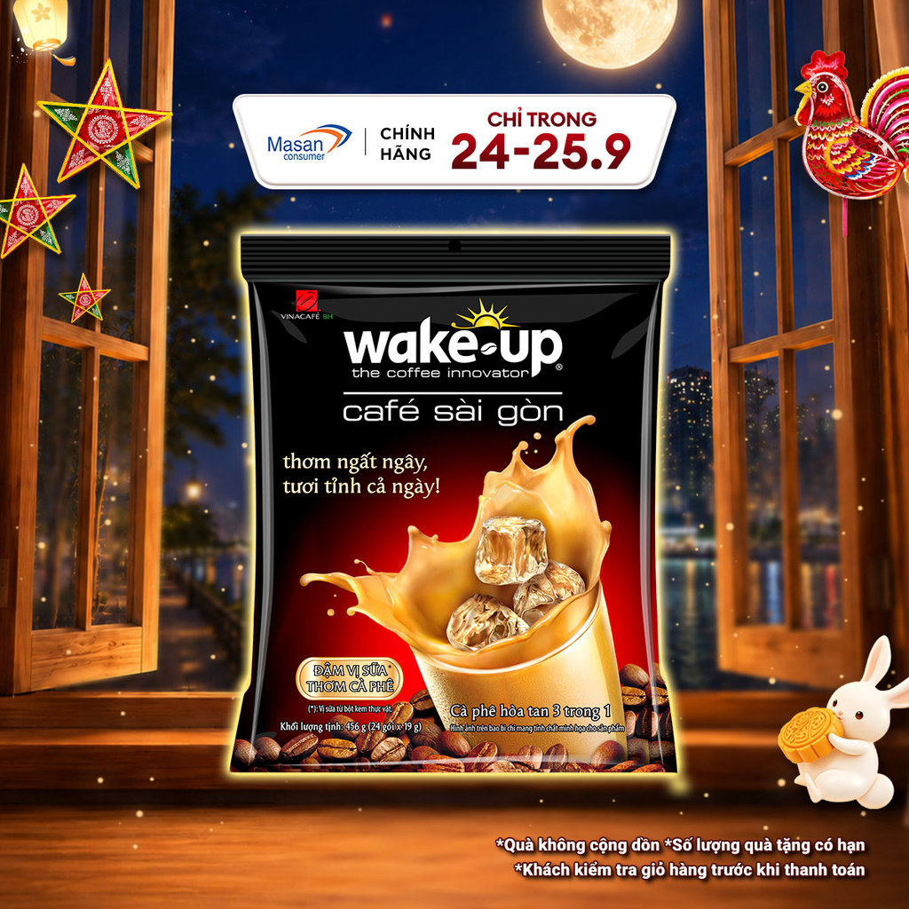 Cà phê Wake up Sài Gòn - Túi 24gói x 19gr