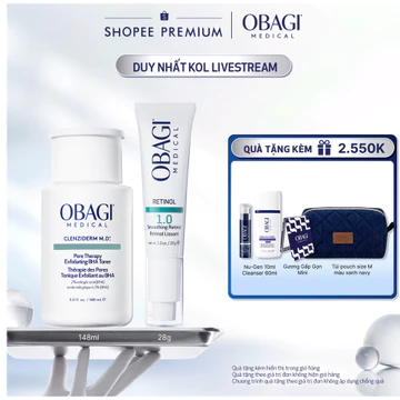 [Obagi - Lucie] Bộ đôi dưỡng da Toner BHA Giảm Mụn Obagi Clenziderm 148ml và Kem Dưỡng Đêm Obagi Retinol 1.0 (28g)