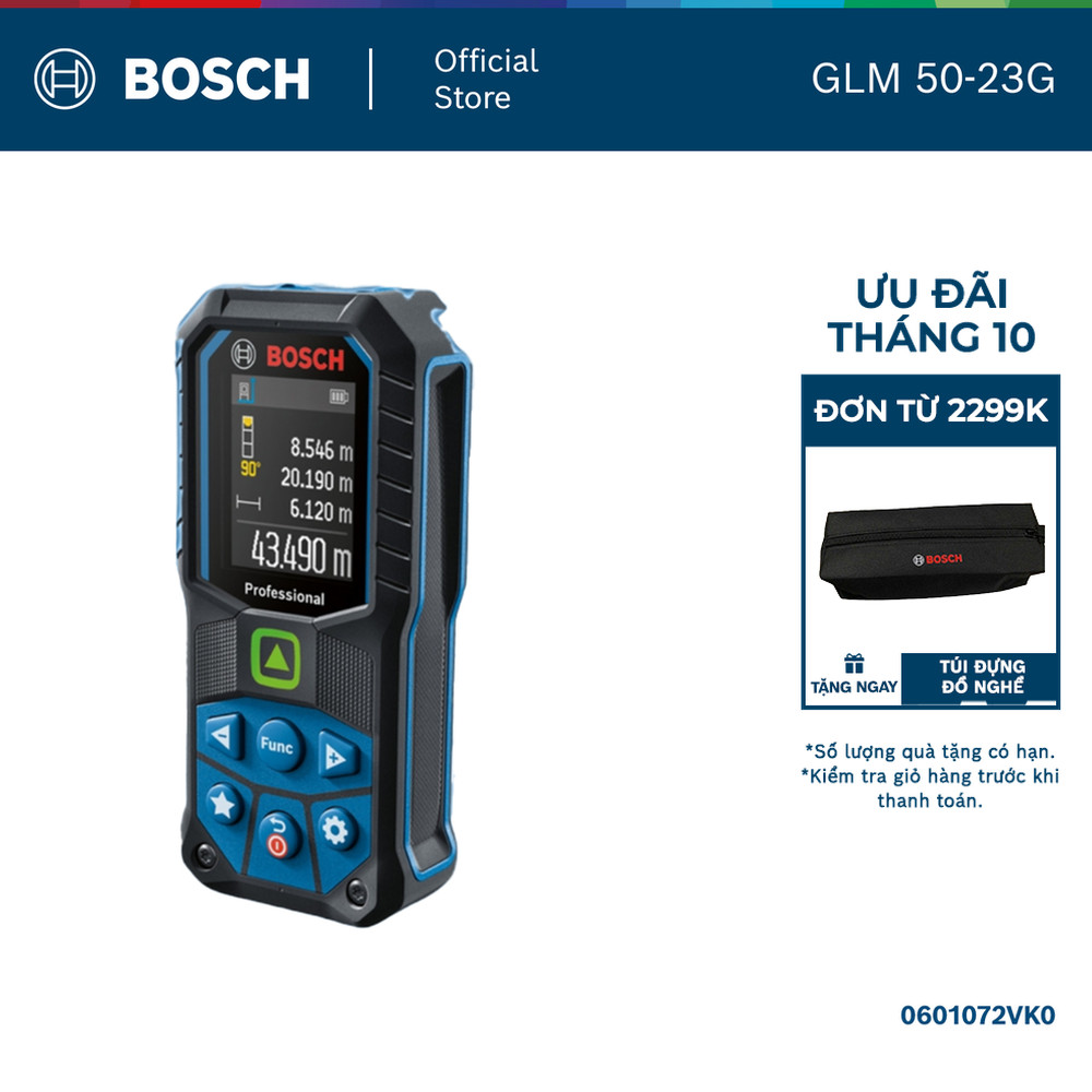 Máy đo khoảng cách Bosch laser xanh GLM 50-23 G