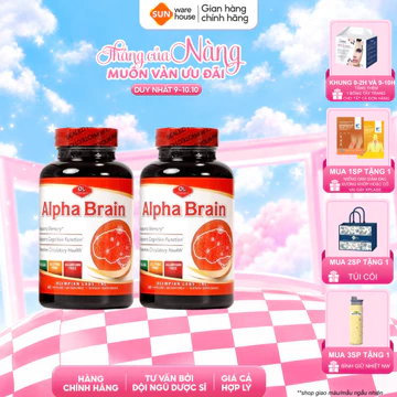 Combo 2 Viên Uống Bổ Não Olympian Labs Alpha Brain Tăng Cường Hỗ Trợ Chức Năng Não Bộ, Hỗ Trợ Tuần Hoàn Não