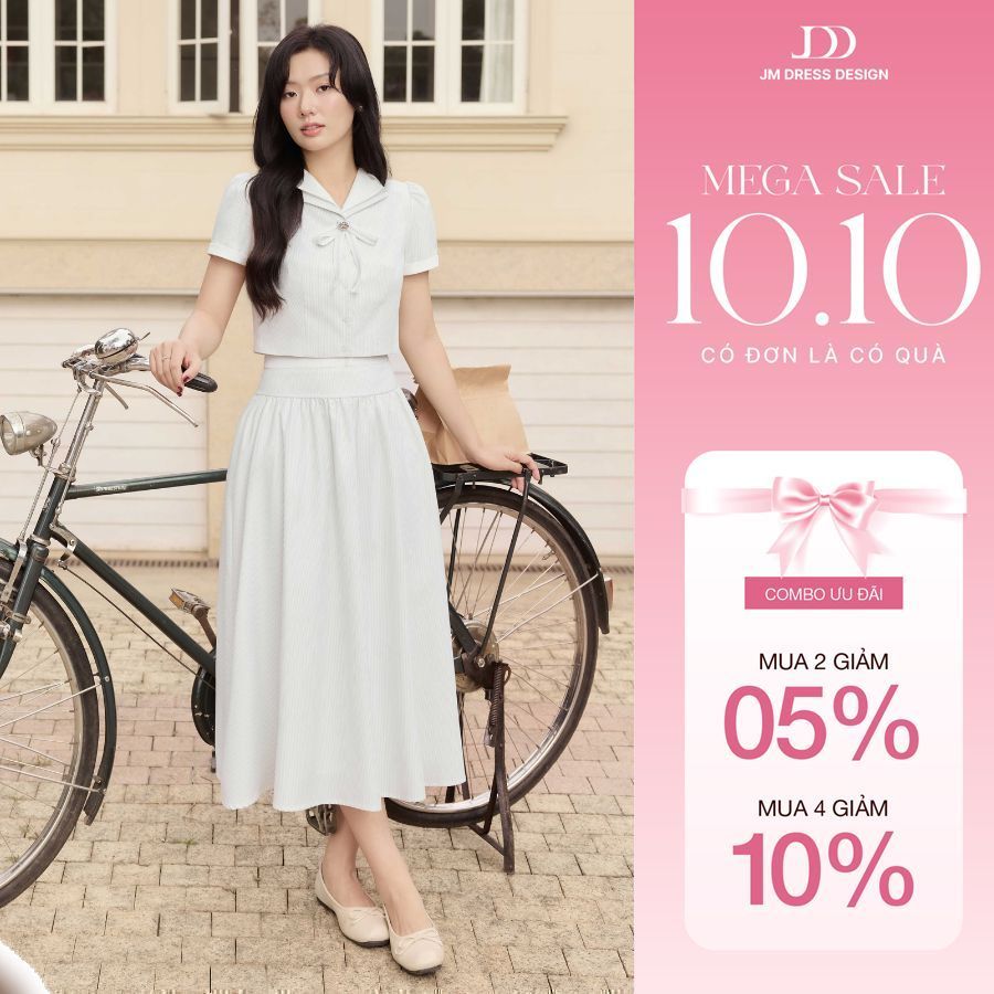 Set Áo dáng croptop 2T21.2602, Chân Váy Xuân Hè Nhún Tầng 4L06.2602, Set Đồ Thanh Lịch Cổ Điển, Set Đồ Công Sở By JM
