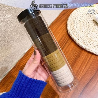 Onetimingfine 20 Cái / hộp Vòng Khăn Đóng Hộp Đàn Hồi Cao Liền Mạch Đơn Giản Màu Sắc Chắc Chắn Vòng Tóc Đuôi Ngựa Giá Đỡ Dây Tóc Phụ Kiện Tóc VN