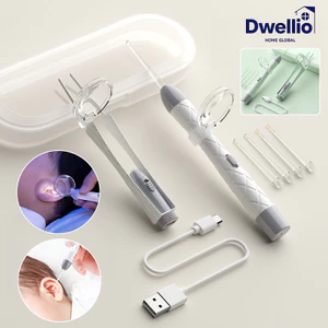 Công cụ làm sạch ráy tai silicone mềm cho bé,Với đèn LED,Thiết kế cho bé,Chất liệu silicone an toàn