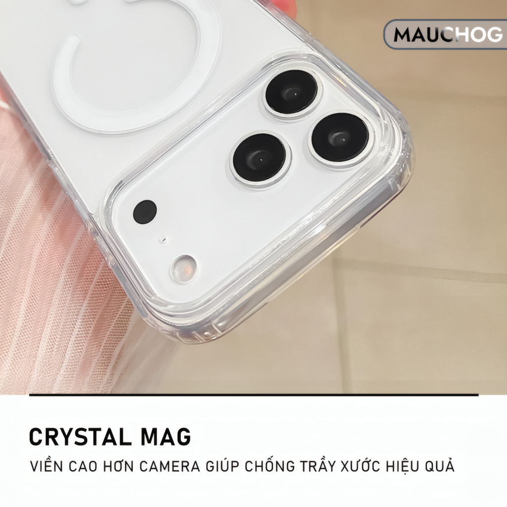 Ốp Lưng Trong Suốt Chống Sốc Hỗ Trợ Sạc Không Dây Cho Điện Thoại iPhone 17 Pro Max 16 15 14 13