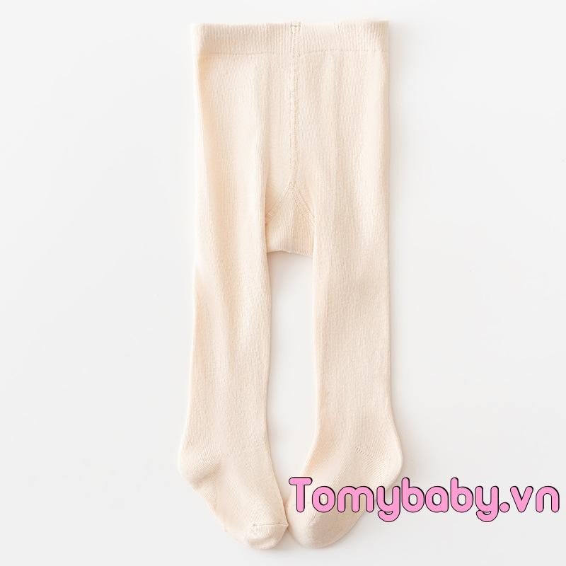 Bé Gái Đan Quần Legging Đa Năng Xuân Thu Đầy Đủ Chiều Dài Màu Trơn Quần Co Giãn Quần