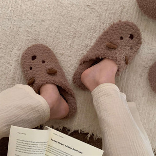 XIXITIAO Dép Cotton Nam Nữ Mùa Đông Nhà Ấm Áp Im Lặng Sàn Thoải Mái Mềm Mại Dễ Thương Chó Con