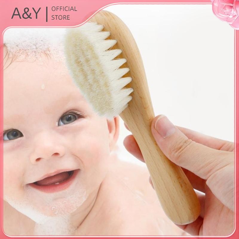 A & Y 2 Chiếc Chăm Sóc Cho Bé Tóc Len Bàn Chải Gỗ Sồi Lược Massage Sơ Sinh Cho Bé Bộ Quà Tặng Tắm Tự Nhiên Bàn Chải Cho Bé.