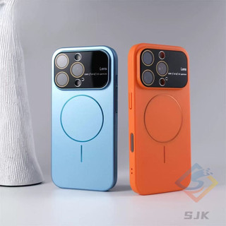 Ốp Điện Thoại Từ Tính Màu Cam Vũ Trụ Sang Trọng Cho IPhone 17 Pro Max 17Air 11 16 15 14 13 12 Pro Max Vỏ PC Cứng Siêu Mỏng Vỏ Ống Kính Bảo Vệ Toàn Diện Camera