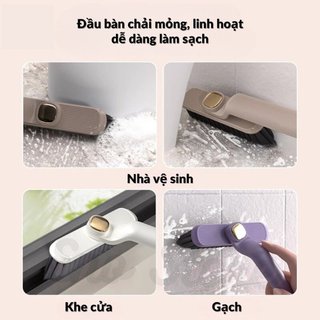 [Bản lớn] Bàn chải vệ sinh có tay cầm cọ góc tường, khe hẹp, xoay 360 độ - tiện dụng, đa năng