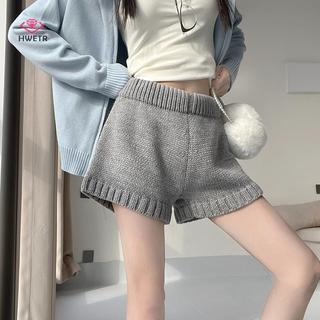 HWETR Thời Trang Co Giãn Dệt Kim Thu Đông Quần Short Nữ Mới