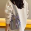 Túi Tote nữ OLVIDO, Túi vải Nylon tổng hợp phong cách Hàn Quốc, Túi đeo chéo màu tím thời trang dành cho nữ