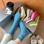 Vớ tất cotton nam nữ cổ cao gân bo cổ màu sắc nổi bật trơn basic tatso23