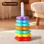 1 Bộ Đồ Chơi Xếp Chồng Xoay Tháp Cầu Vồng Montessori Trẻ Em Phát Triển Kỹ Năng Vận Động Xếp Chồng Đồ Chơi Trò Chơi Quà Tặng Giáo Dục Mới