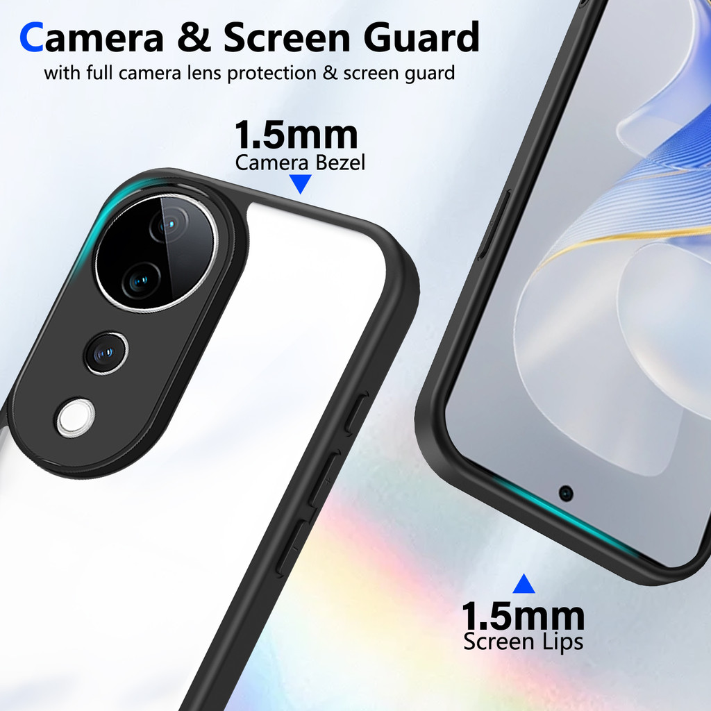 Ốp lưng Vivo V40 Pro 5G Vỏ trong suốt mờ thời trang cho Vivo V40 5G Vỏ điện thoại