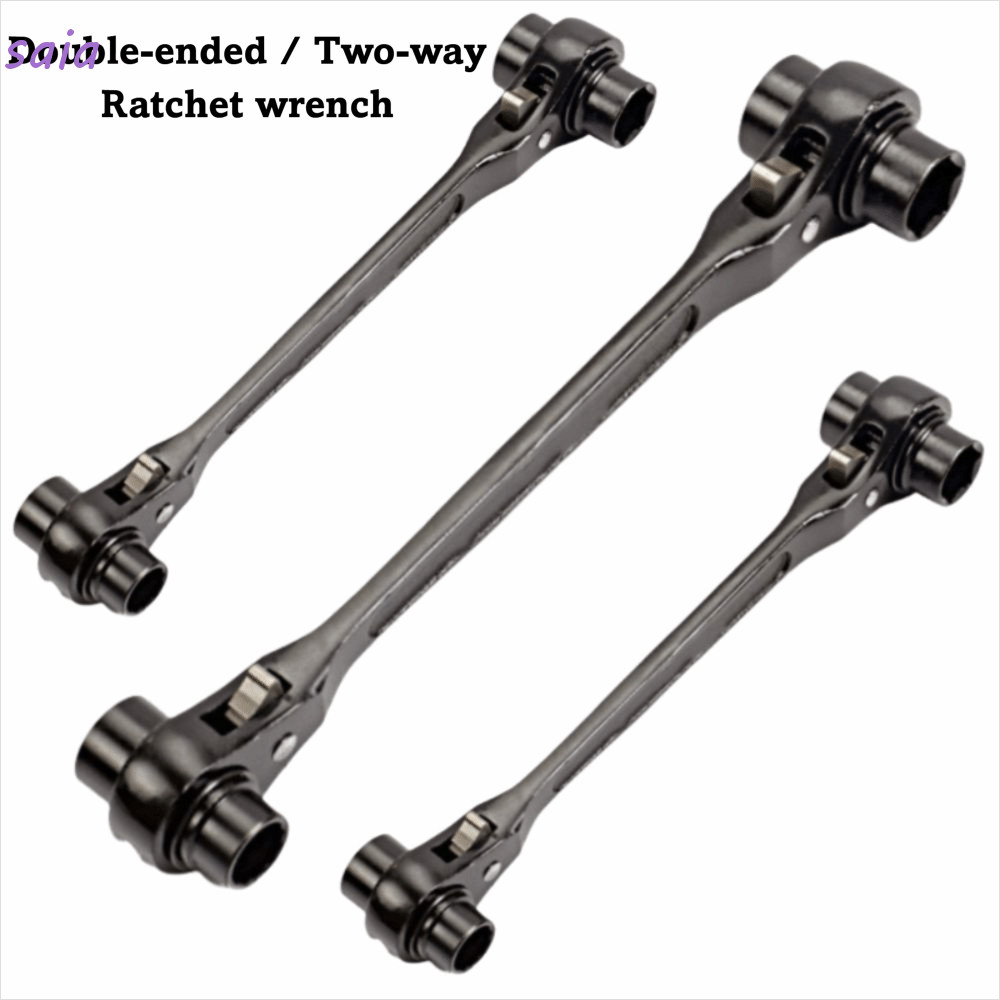 SAIA 1 Bộ Cờ Lê Xương Chó, Cờ Lê Ratchet Đôi 8 Trong 1 Có Thể Điều Chỉnh, Cờ Lê Ổ Cắm Hai Mặt Bằng Thép Đa Năng Rất Hữu Ích Để Làm Việc Dễ Dàng