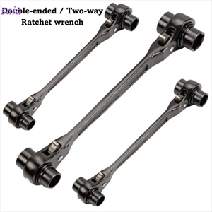 SAIA 1 Bộ Cờ Lê Xương Chó, Cờ Lê Ratchet Đôi 8 Trong 1 Có Thể Điều Chỉnh, Cờ Lê Ổ Cắm Hai Mặt Bằng Thép Đa Năng Rất Hữu Ích Để Làm Việc Dễ Dàng