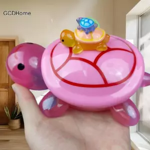 GCDHome 1 Đêm Phát Sáng Rùa Lớn + Mini Dạ Quang Rùa Các Bức Tượng Nhựa Thủ Công Phát Sáng Rùa Lưu Trữ Trang Trí Phong Cảnh Máy Tính Để Bàn HOT