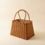 Giỏ đựng đồ dệt có tay cầm Giỏ hình thang mộc mạc Thủ công nhỏ gọn cho dã ngoại, sắp xếp hoa