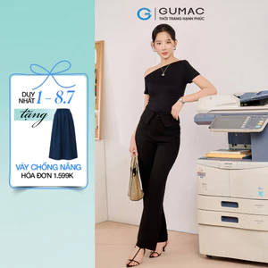 Quần tây nữ GUMAC ống suông lưng kiểu QF08013