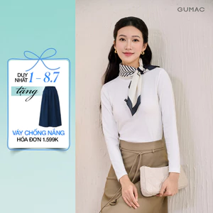 Áo Thun Nữ Tay Dài GUMAC Form Ôm Cổ Tròn Chất Thun Lạnh Co Giãn Basic ATF11020