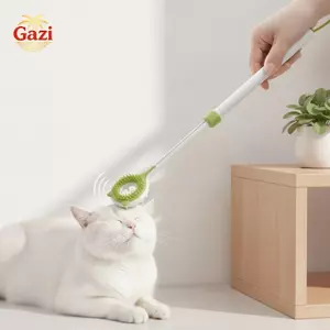 Máy mát xa mèo 2 trong 1 có thể thu vào Máy mát xa hai mặt Teaser Wand Đồ chơi dễ làm sạch không thấm nước cho chủ mèo [VN]
