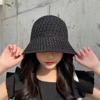 VRZ Buet Mũ Thiết Kế Vành Rộng Nữ Buet Mũ Mùa Hè Rơm Dệt Tấm Che Nắng Mũ Rỗng Mũ Sọc Mũ Đi Biển HOT