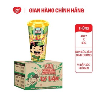 Xúc xích dinh dưỡng rong biển Kun ly lắk vị bắp phô mai thùng 48 ly