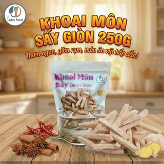 Khoai Môn Sấy Giòn 250g - Hàng Loại 1 Không Vụn, Vị Bùi Béo, Giòn Rụm, Ít Ngọt, Đồ Ăn Vặt Healthy