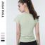 Dây Rút Yoga Tay Ngắn Top Nữ Mùa Hè Phong Cách Mới Áo Thun Thể Thao Bên Ngoài Mặc Xếp Ly Slim-fit Chạy Bộ Thể Dục Quần Áo