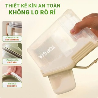 Hộp đựng bột giặt TopGia 1500ml có nắp kín chống ẩm, kèm cốc đong tiện lợi, nhựa cứng cáp, bền đẹp