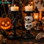 FUJIOU Halloween Skull Candlestick, Sáng Tạo Nhựa Thủ Công Đầu Lâu Nến, Ngộ nghĩnh Thực Tế Chân Nến Độc Đáo Trang Trí Halloween Lễ Hội Ma