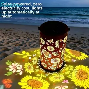 Đèn sân vườn hướng dương năng lượng mặt trời FUJIZOU, Đèn cảnh quan ngoài trời treo chống nước, Chất liệu sắt di động Loại đứng chạy bằng năng lượng mặt trời Trang trí bãi cỏ Sử dụng sân đèn