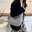 Túi Sừng Bò FUJIOU, Túi Vải Dung Tích Lớn Hợp Thời Trang, Sử Dụng Hàng Ngày Dây Kéo Đóng Xếp Ly Kẻ Sọc Nhẹ Túi Đeo Ngang Đi Lại