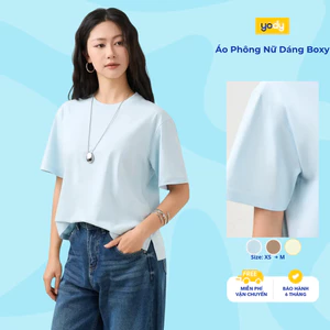 Áo Phông Nữ Yody Boxy thun cổ rib co giãn năng động mềm mại WCTS26S008