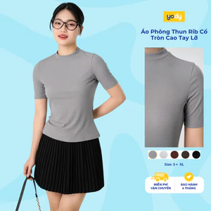 Áo thun YODY vải thun rib cổ tròn cao dáng slimfit tôn dáng WCTS25S247