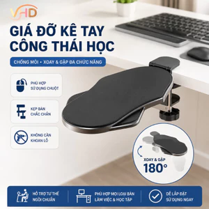 VN-Home Giá đỡ kê tay công thái học, chống mỏi, xoay và gập đa chức năng, phù hợp cho việc sử dụng chuột