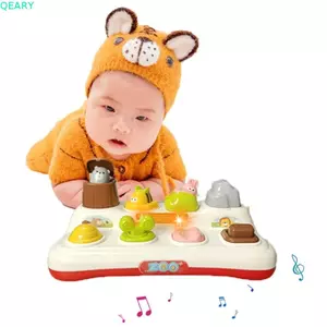 QEARY Baby Pop Up Montesorri Đồ chơi, Ẩn và Tìm kiếm với các nút Hộp chuyển đổi Peekaboo, Chủ đề động vật bằng nhựa linh hoạt Học tập sớm Hộp đồ chơi động vật tương tác cho trẻ em Trẻ mới biết đi