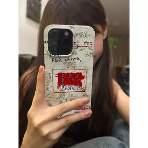 Ốp Điện Thoại Graffiti Crown QYJS Thích Hợp Cho IPhone 12 PRO XR XSMAX 11 13 14 15 ProMax 16 E 17 AIR 7 8 PLUS Phim Vỏ Cứng Sáng Bóng Đơn Giản