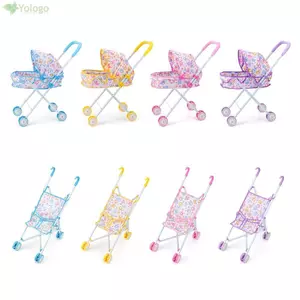 Xe đẩy em bé YOLOGO, Xe đẩy búp bê có thể gập lại ổn định, Xe đẩy búp bê nhẹ dung tích lớn bằng sắt đầy màu sắc cho bé trai bé gái