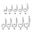TMOY 100 chiếc Double Ba Thorn, Bent Fishhook, Tay cầm dài, Ống, Móc câu cá biển, Barb có vòng, Móc miệng cong TMOY